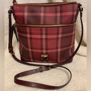 Dooney & Bourke Maroon Plaid Crossbody